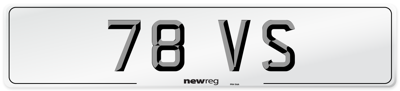 78 VS Number Plate from New Reg